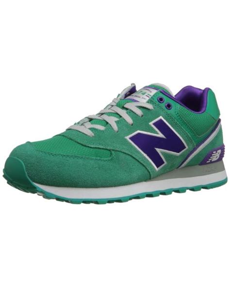 New Balance Suede 574 V1 Stadium Sneaker In Greenpurple Green For