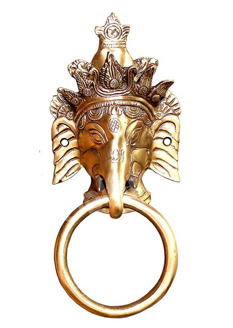 Esplanade 8 Ganesha Brass Door Knocker Made From 100 Brass Home Decor Door Knockers