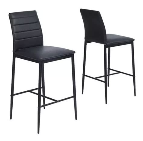 Homemake Furniture Ann Juego De 2 Sillas De Bar Alto Negro Estilo