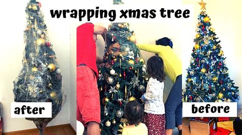 Diy How To Store Your Christmas Tree Wrapping The Christmas Tree For Storage Youtube