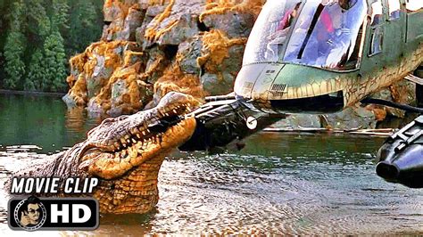 Crocodile VS Helicopter Scene LAKE PLACID 1999 Crocodile Movie