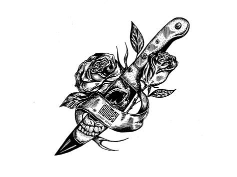 Knife Tattoo Drawing