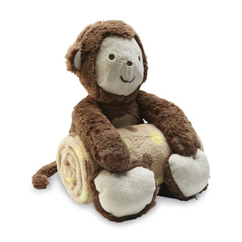 Cuddletime Plush Monkey And Fleece Blanket