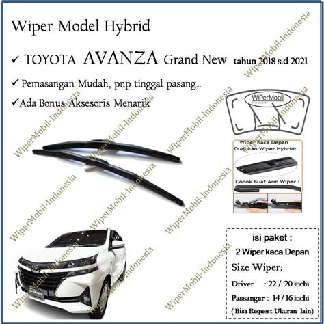 Jual Wiper Hybrid Kaca Mobil Toyota Grand New Avanza 2018 2019 2020