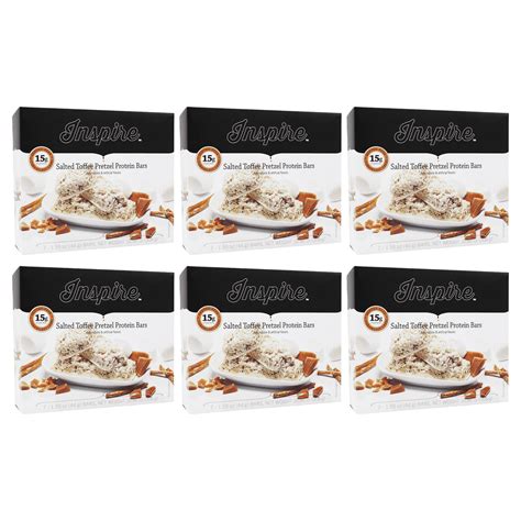 Inspire 15g Protein And Fiber Bars By Bariatric Eating Salted Toffee Pretzel Size 6 Pack