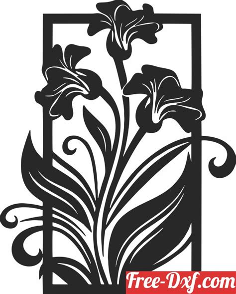 Download Flowers Pattern Wall Panel Bffh3 High Quality Free Dxf F