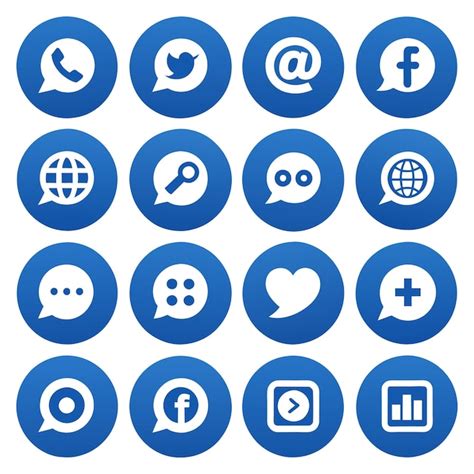 Conjunto De Iconos De Iconos Vectoriales De Aplicaciones Sociales