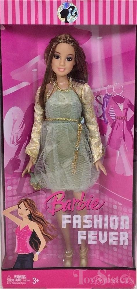 2007 Barbie Fashion Fever Teresa Green Gold Dress Toy Sisters