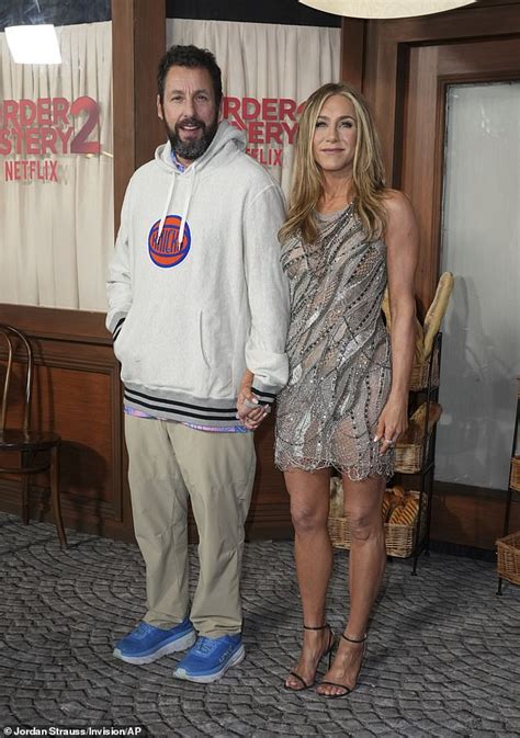 Jennifer Aniston shows off her toned legs as she leads stars at the ...