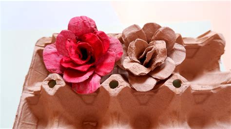 How To Make A Rose From Egg Cartons DIY Roses Best Out Of Waste