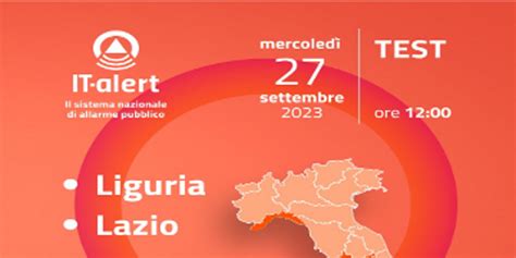 Nuovo test It Alert in programma per mercoledi 27 settembre Città di