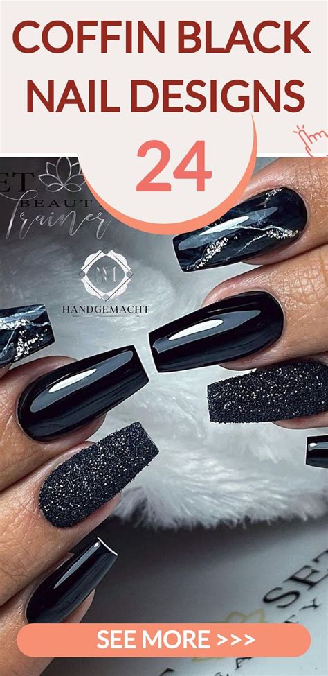 24 Stunning Black Coffin Nail Designs You Cant Miss In 2024 In 2024