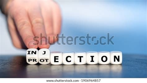 Dice Form Words Protection Injection Symbol Stock Photo 1906964857