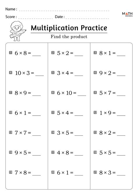 Math Worksheets Grade 3 Multiplication