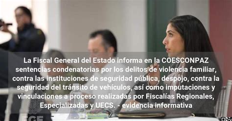 La Fiscal General Del Estado Informa En La Coesconpaz Sentencias