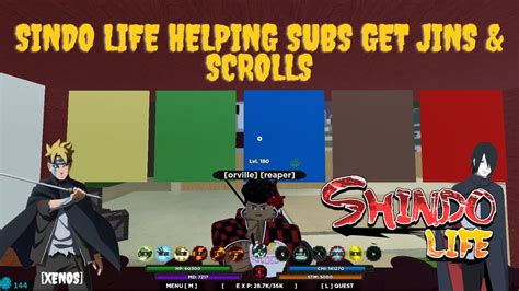 Live Shindo Life Helping Subs Get Jins Scrolls Youtube