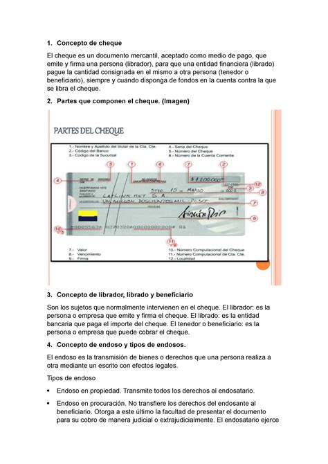 Concepto De Cheque 225282 1 Concepto De Cheque El Cheque Es Un