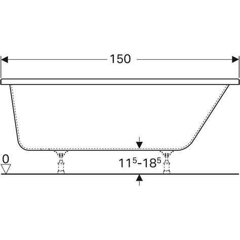 Baignoire Angle Geberit Renova Asymétrique Sortie 1500x1000x460mm Blanc