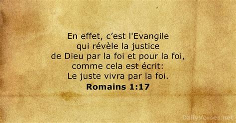 11 Novembre 2022 Verset Biblique Du Jour Romains 1 17 DailyVerses Net