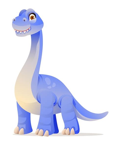 Premium Vector Cute Brontosaurus Dinosaur Cartoon Illustration