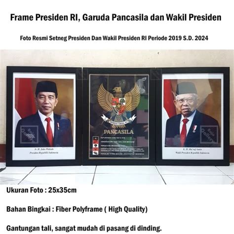 Jual Frame Bingkai Foto Presiden Garuda Wapres Set Komplit