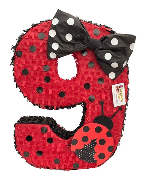 Apinata4u Red Ladybug Number Nine Pinata 20 Tall