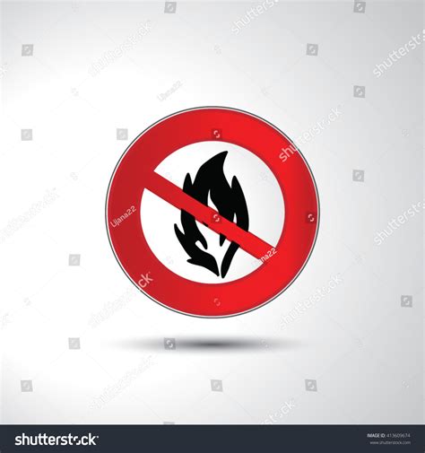 No Fire Prohibition Sign Icon Illustration Stock Vector Royalty Free