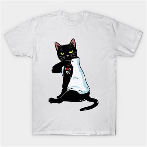 Black Cat Tattoo Fuck You Black Cat Tattoo Fuck You Gift T Shirt