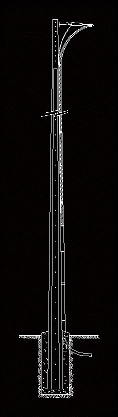 Poste De Luz En AutoCAD Librería CAD