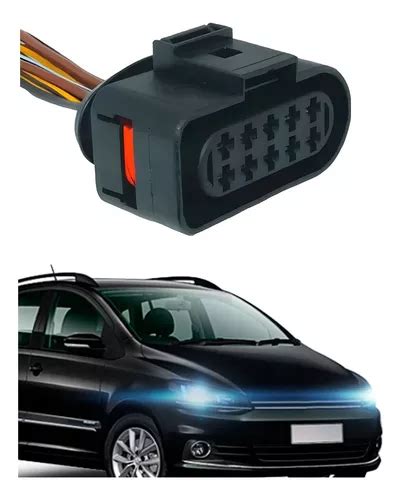 P Plug Chicote Conector Vias Farol Fox Foco Duplo Parcelamento