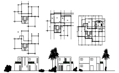 Guard House Elevation Section Floor Plan Constructive Structure And