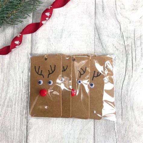 Handmade Christmas Gift Tags Reindeer Tag Present Tag Xmas Tag Gift