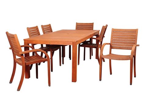 Jasmine 7-Piece Eucalyptus Rectangular Dining Set