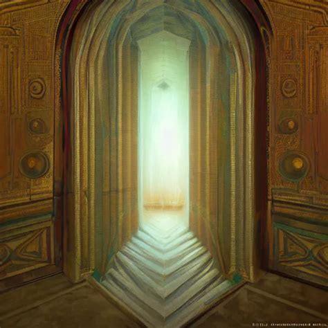 A Painting Of A Doorway In A Building A Raytraced Stable Diffusion