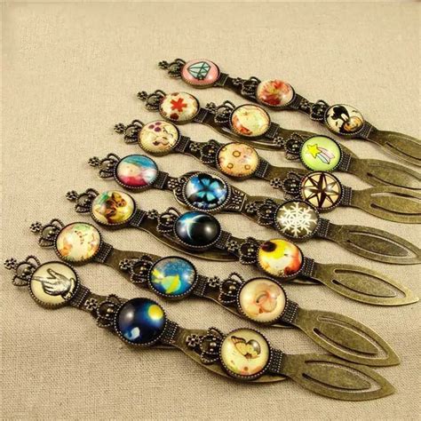 5pcslot Retro Bronze Round Bookmark Vintage Metal Crown Bookmarks