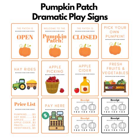 Pumpkin Patch Dramatic Play Signs — Preschool Vibes