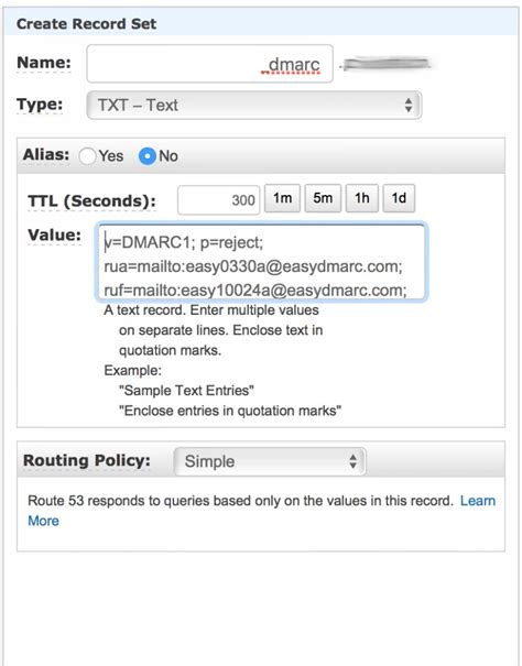 Cómo agregar un registro DMARC a AWS DNS Route 53 EasyDMARC