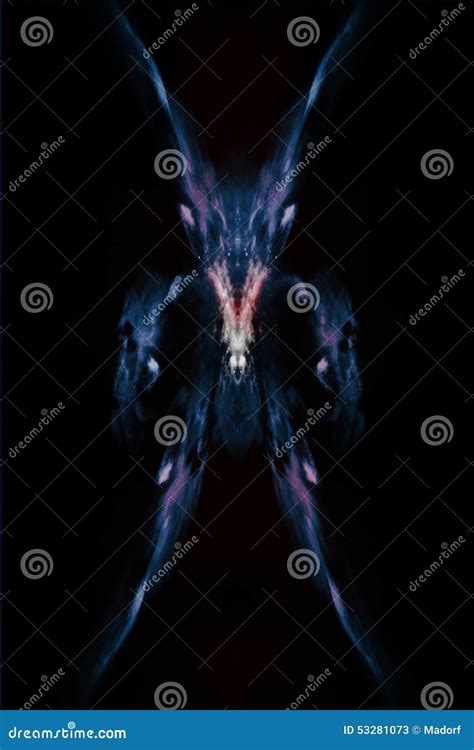 Demon On Black Background Close Up Man With Thorns Or Warts In Fur