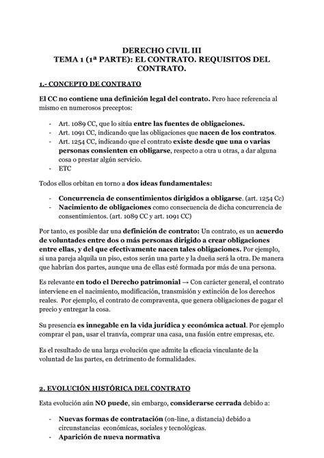 TEMA 1 1ª Parte Civil III DERECHO CIVIL III TEMA 1 1ª PARTE EL