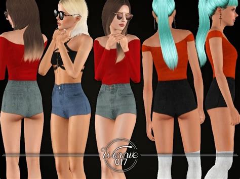 High Waisted Denim Shorts Found In TSR Category Sims 3 Female Clothing