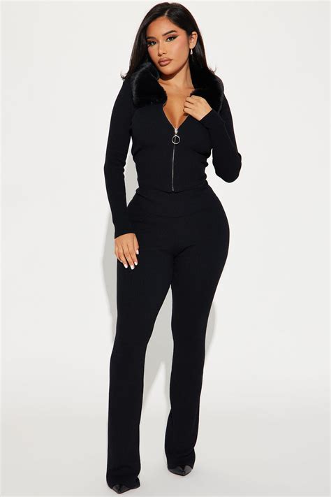 Always Sweet Sweater Pant Set Black Fashion Nova Matching Sets Fashion Nova