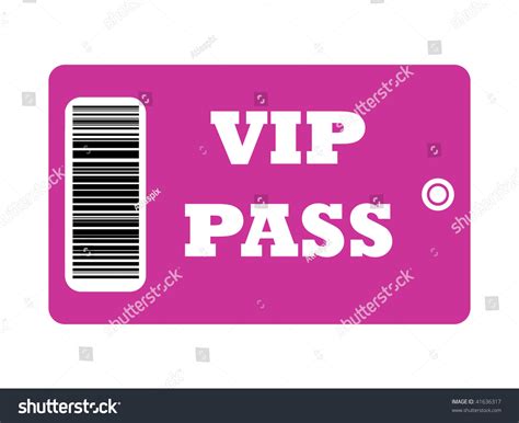 Vip Pass Bar Code Isolated On Stock Illustration 41636317 Shutterstock