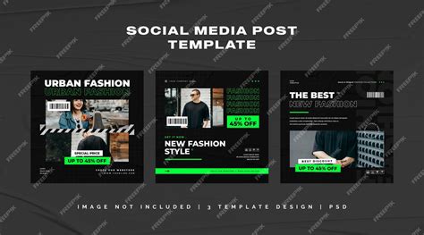 Premium Psd Streetwear Fashion Instagram Post Set Premium Psd