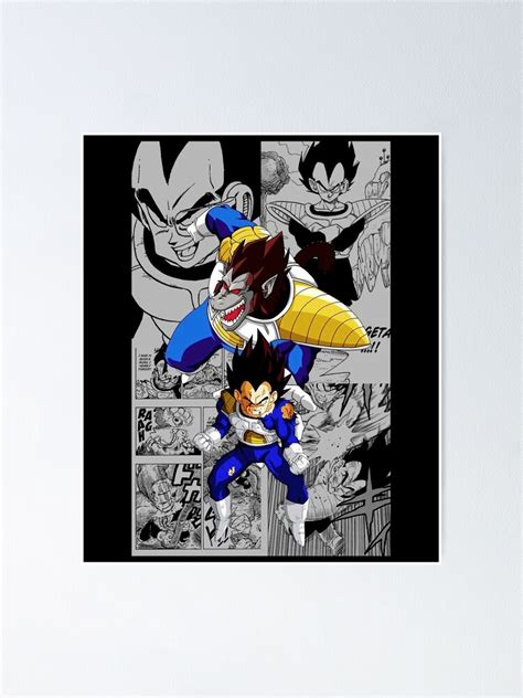 Póster Vegeta Y Goku Mono Estilo Cómic De Nodali Redbubble