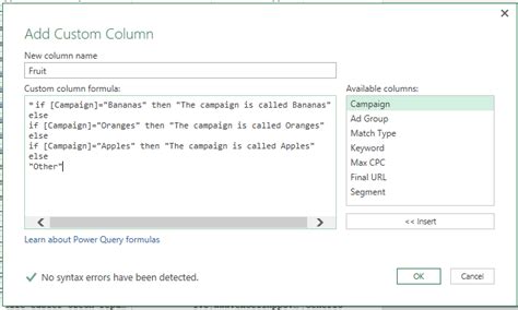 Nested If Statement In Power Query Custom Column Printable Timeline