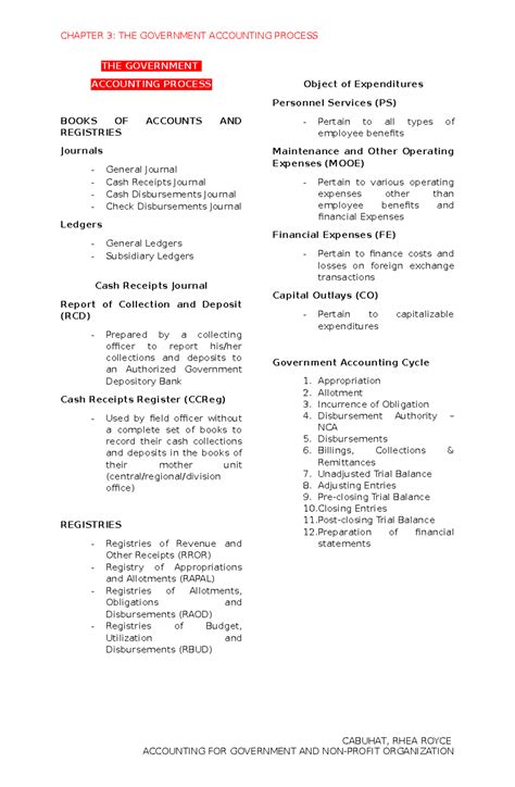 THE Government Accounting Process THE Government Accounting Process