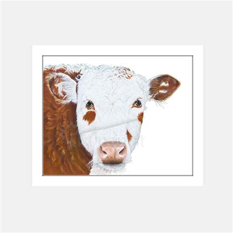 Cow Painting Hereford Cow Art Print Instant Download - Etsy