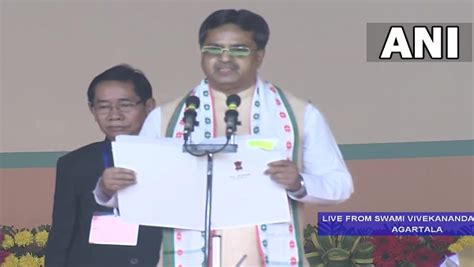 Bjps Manik Saha Takes Oath As Tripura Cm In The Presence Of Pm Modi