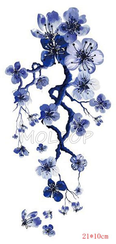 Tattoo Sticker Chinese Ink Plum Flower New Waterproof Temporary Lovely Plant Element Body Art