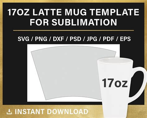 12oz 17oz Latte Mug Template Bundle BLANK Template For Etsy